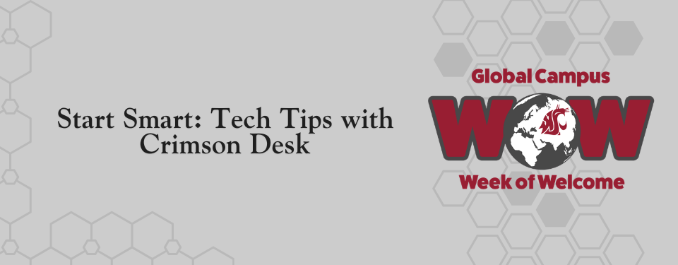The image shows the event title: Start Smart - Tech Tips with Crimson Desk